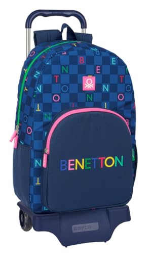 Safta Benetton Damero Großer Schulrucksack mit Trolley 905, ideal für Kinder verschiedener Altersgruppen, bequem und vielseitig, Qualität und Widerstandsfähigkeit, 32 x 13,5 x 44 cm, marineblau, M, Safta Benetton Damero Großer Schulrucksack mit Trolley 905, ideal für Kinder verschiedener Altersgruppen, bequem und vielseitig, Qualität und Widerstandsfähigkeit, 32 x 13,5 x 44 cm, marineblau, M, von safta