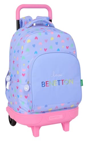 Safta Benetton Großer Rucksack mit Rädern, kompakt, abnehmbar, ideal für Kinder verschiedener Altersgruppen, bequem und vielseitig, Qualität und Widerstandsfähigkeit, 33 x 22 x 45 cm, Lila, M, Casual Safta Benetton Großer Rucksack mit Rädern, kompakt, abnehmbar, ideal für Kinder verschiedener Altersgruppen, bequem und vielseitig, Qualität und Widerstandsfähigkeit, 33 x 22 x 45 cm, Lila, M, Casual von safta