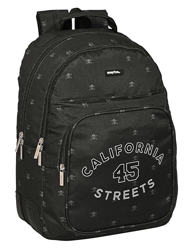 Safta CALIFORNIA Schulrucksack für Kinder, ideal für Kinder unterschiedlichen Alters, bequem und vielseitig, Qualität und Widerstandsfähigkeit, 32 x 15 x 42 cm, Schwarz, Schwarz, Estándar, Casual Safta CALIFORNIA Schulrucksack für Kinder, ideal für Kinder unterschiedlichen Alters, bequem und vielseitig, Qualität und Widerstandsfähigkeit, 32 x 15 x 42 cm, Schwarz, Schwarz, Estándar, Casual von safta