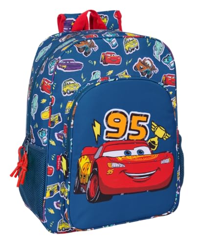 Safta CARS Racing Schulrucksack für Kinder, Kinderrucksack, anpassbar an den Wagen, ideal für Kinder im Schulalter, bequem und vielseitig, Qualität und Widerstandsfähigkeit, 33 x 14 x 42 cm, von safta