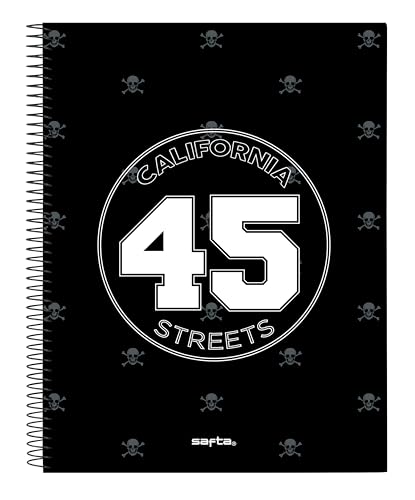 Safta California - Notizbuch, 120 Blatt, Hardcover, ideal für Kinder unterschiedlichen Alters, bequem und vielseitig, Qualität und Widerstandsfähigkeit, 21,5 x 31 cm, Schwarz Safta California - Notizbuch, 120 Blatt, Hardcover, ideal für Kinder unterschiedlichen Alters, bequem und vielseitig, Qualität und Widerstandsfähigkeit, 21,5 x 31 cm, Schwarz von safta