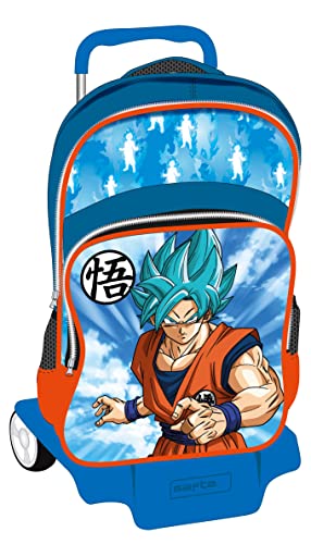 Safta DRAGON BALL - Schulrucksack mit Trolley 905, ideal für Kinder jeden Alters, bequem und vielseitig, Qualität und Strapazierfähigkeit, 27 x 20 x 42 cm, Blau, blau, Estándar, Casual von safta