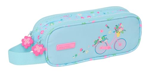 Safta Doppeltes Federmäppchen, recycelbarer Stoff, Federmäppchen für Kinder, ideal für Kinder im Schulalter, bequem und vielseitig, Qualität und Widerstandsfähigkeit, 21 x 6 x 8 cm, Blau, blau, Safta Doppeltes Federmäppchen, recycelbarer Stoff, Federmäppchen für Kinder, ideal für Kinder im Schulalter, bequem und vielseitig, Qualität und Widerstandsfähigkeit, 21 x 6 x 8 cm, Blau, blau, von safta