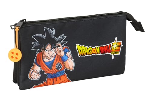 Safta Dragon Ball Combat Federmäppchen für Kinder, ideal für Kinder im Schulalter, bequem und vielseitig, Qualität und Widerstandsfähigkeit, 22 x 3 x 12 cm, Schwarz, M, Casual von safta