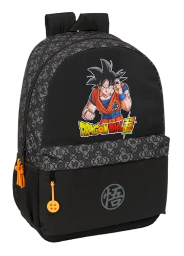 Safta Dragon Ball Combat Schulrucksack für Kinder, ideal für Kinder verschiedener Altersgruppen, bequem und vielseitig, Qualität und Widerstandsfähigkeit, 30 x 14 x 46 cm, Schwarz, M, Casual von safta