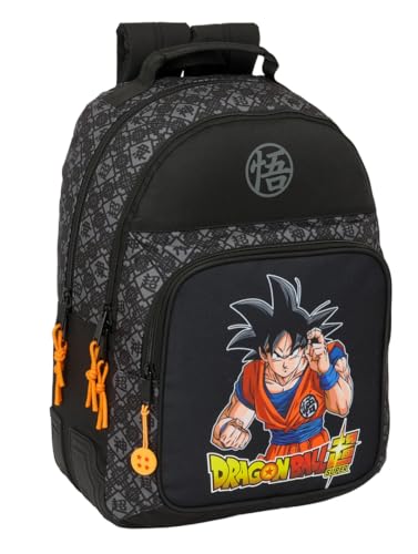 Safta Dragon Ball Combat Schulrucksack für Kinder, ideal für Kinder verschiedener Altersgruppen, bequem und vielseitig, Qualität und Widerstandsfähigkeit, 32 x 15 x 42 cm, Schwarz, M, Casual von safta