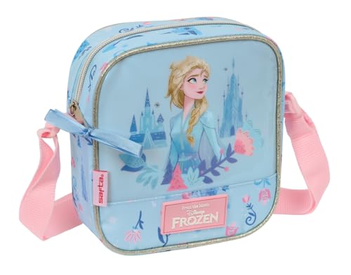 Safta M222 612573222, Frozen Ice Magic, kleine Umhängetasche für Kinder, Kindertasche, ideal für 5 bis 14 Jahre, bequem und vielseitig, Qualität und Widerstandsfähigkeit, 16 x 4 x 18 cm, Uni, von safta