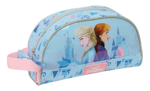 Safta Frozen Ice Magic Kosmetiktasche für Kinder, anpassbar an den Wagen, ideal für Kinder von 5 bis 14 Jahren, bequem und vielseitig, Qualität und Widerstandsfähigkeit, 26 x 16 x 9 cm, hellblau, M, von safta