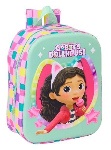 Safta GABBY'S DOLLHOUSE 3D Kindergartenrucksack, anpassbar an den Wagen, einfache Reinigung, ideal für Kinder verschiedener Altersgruppen, bequem und vielseitig, Qualität und Widerstandsfähigkeit, 22 Safta GABBY'S DOLLHOUSE 3D Kindergartenrucksack, anpassbar an den Wagen, einfache Reinigung, ideal für Kinder verschiedener Altersgruppen, bequem und vielseitig, Qualität und Widerstandsfähigkeit, 22 von safta