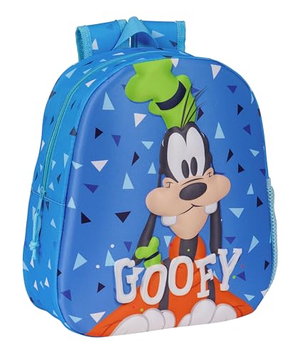 Safta Goofy Schulrucksack mit 3D-Design, anpassbar an Kinderwagen, ideal für Kinder verschiedener Altersgruppen, bequem und vielseitig, Qualität und Widerstandsfähigkeit, 27 x 10 x 33 cm, Blau, blau, Safta Goofy Schulrucksack mit 3D-Design, anpassbar an Kinderwagen, ideal für Kinder verschiedener Altersgruppen, bequem und vielseitig, Qualität und Widerstandsfähigkeit, 27 x 10 x 33 cm, Blau, blau, von safta