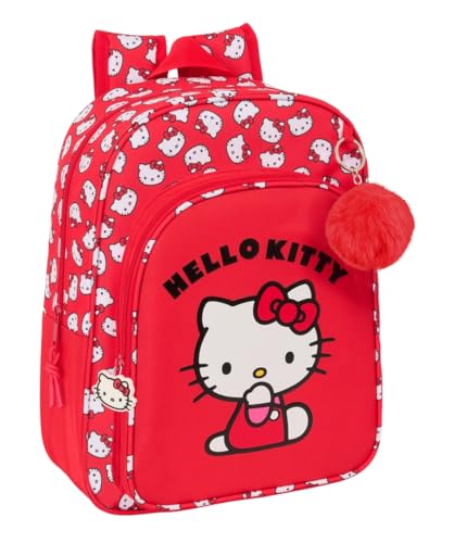 Safta HELLO KITTY ICONIC Schulrucksack für Kinder, Rucksack, Kinderrucksack, anpassbar an Kinderwagen, ideal für Kinder im Schulalter, bequem und vielseitig, Qualität und Widerstandsfähigkeit, 26 x 11 von safta