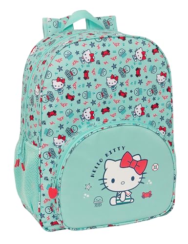 Safta HELLO KITTY SEA LOVERS Schulrucksack für Kinder, Kinderrucksack, anpassbar an Kinderwagen, ideal für Kinder im Schulalter, bequem und vielseitig, Widerstandsfähigkeit, 33 x 14 x 42 cm, Türkis, Safta HELLO KITTY SEA LOVERS Schulrucksack für Kinder, Kinderrucksack, anpassbar an Kinderwagen, ideal für Kinder im Schulalter, bequem und vielseitig, Widerstandsfähigkeit, 33 x 14 x 42 cm, Türkis, von safta