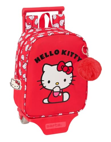 Safta Hello KITTY ICONIC Kindergartenrucksack mit Wagen, ideal für Kinder verschiedener Altersgruppen, bequem und vielseitig, Qualität und Widerstandsfähigkeit, 22 x 10 x 27 cm, Rot/Weiß, M, Casual Safta Hello KITTY ICONIC Kindergartenrucksack mit Wagen, ideal für Kinder verschiedener Altersgruppen, bequem und vielseitig, Qualität und Widerstandsfähigkeit, 22 x 10 x 27 cm, Rot/Weiß, M, Casual von safta