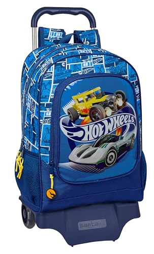 Safta Hot Wheels Sonny Kinderrucksack Modell 522 mit Trolley 905, ideal für Kinder verschiedener Altersgruppen, bequem und vielseitig, Qualität und Widerstandsfähigkeit, 32 x 42 x 14 cm, Marineblau, Safta Hot Wheels Sonny Kinderrucksack Modell 522 mit Trolley 905, ideal für Kinder verschiedener Altersgruppen, bequem und vielseitig, Qualität und Widerstandsfähigkeit, 32 x 42 x 14 cm, Marineblau, von safta