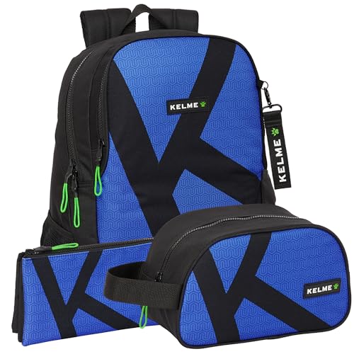 Safta | KELME ROYAL Rucksack, Federmäppchen und Kulturbeutel KELME - Rucksack, Federmäppchen und Kosmetiktasche Einzigartiges Design und offizielle KELME Lizenz, bunt, ST, Klassisch von safta