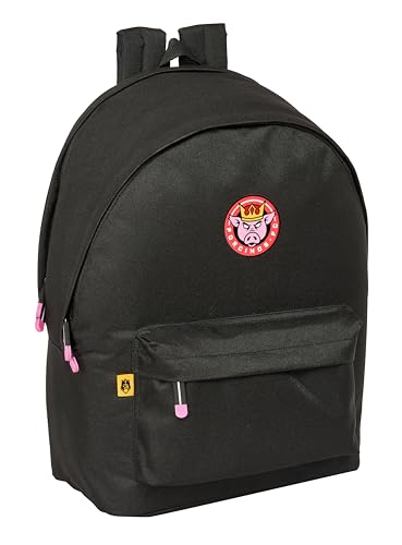 Safta KINGS LEAGUE PORCINOS Rucksack für Laptop 39,6 cm (15,6 Zoll) und USB, ideal für Jugendliche verschiedener Altersgruppen, recycelter Stoff, bequem und vielseitig, Qualität und von safta