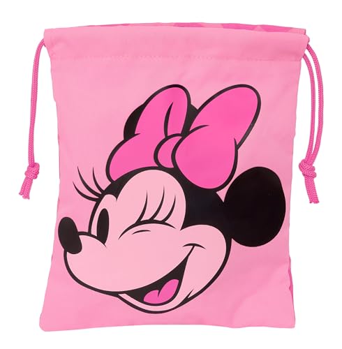 Safta M237 MINNIE MOUSE LOVING Lunch Bag, hochwertige und maximale Widerstandsfähigkeit, für Mahlzeiten, Freizeit, 20 x 25 cm, Rosa, Unisex Kinder (1 Stück), Rosa, Estándar, Casual von safta