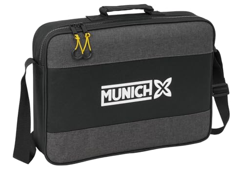 Safta MUNICH TOPO - Schultasche, Federmäppchen, Umhängetasche, bequem und vielseitig, Qualität und Widerstandsfähigkeit, 38 x 6 x 28 cm, Schwarz, M, Lässig Safta MUNICH TOPO - Schultasche, Federmäppchen, Umhängetasche, bequem und vielseitig, Qualität und Widerstandsfähigkeit, 38 x 6 x 28 cm, Schwarz, M, Lässig von safta