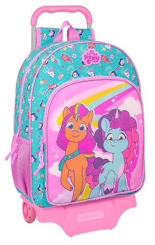 Safta MY LITTLE PONY MAGIC Großer Schulrucksack mit Rollen, Kinderrucksack, Kinderrucksack, anpassbar an Kinderwagen, ideal für Kinder im Schulalter, bequem und vielseitig, 33 x 15 x 42 cm, Safta MY LITTLE PONY MAGIC Großer Schulrucksack mit Rollen, Kinderrucksack, Kinderrucksack, anpassbar an Kinderwagen, ideal für Kinder im Schulalter, bequem und vielseitig, 33 x 15 x 42 cm, von safta