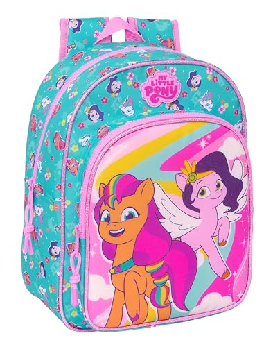 Safta MY LITTLE PONY MAGIC - Schulrucksack für Kinder, Kinderrucksack, anpassbar an Kinderwagen, ideal für Kinder im Schulalter, bequem und vielseitig, 26 x 11 x 34 cm, Rosa/Türkis, rosa/türkis, Safta MY LITTLE PONY MAGIC - Schulrucksack für Kinder, Kinderrucksack, anpassbar an Kinderwagen, ideal für Kinder im Schulalter, bequem und vielseitig, 26 x 11 x 34 cm, Rosa/Türkis, rosa/türkis, von safta
