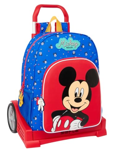 Safta Mickey Mouse Good Day Schulrucksack 180, ergonomischer Rücken, mit Trolley Evolution, ideal für Kinder verschiedener Altersgruppen, bequem und vielseitig, Qualität und Widerstandsfähigkeit, 33 x von safta