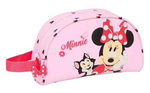 Safta Minnie Mouse NAIVE Kulturtasche für Kinder, anpassbar an den Wagen, ideal für Kinder von 5 bis 14 Jahren, bequem und vielseitig, Qualität und Widerstandsfähigkeit, 26 x 16 x 9 cm, hellrosa, M, von safta