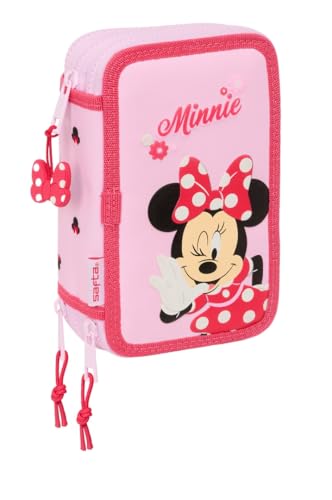 safta Minnie Mouse Naive Schulmäppchen mit 37 nützlichen Utensilien, Federmäppchen für Kinder, ideal für Kinder von 5 bis 14 Jahren, bequem und vielseitig, Qualität und Widerstandsfähigkeit, 12,5 x von safta