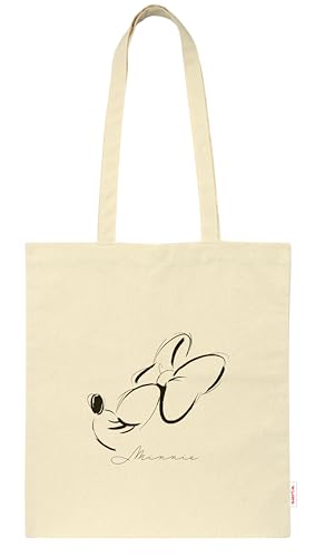 Safta Minnie Mouse - Tote Bag für Damen, bequem und vielseitig, Qualität und Widerstandsfähigkeit, 38 x 42 cm, Naturbeige, beige (Natural Beige), Estándar, Casual von safta