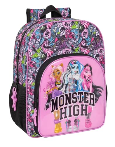 Safta Monster High Drama, Schulrucksack für Kinder, Kinderrucksack, anpassbar an Kinderwagen, ideal für Kinder im Schulalter, bequem und vielseitig, Qualität und Widerstandsfähigkeit, 33 x 14 x 42 cm, Safta Monster High Drama, Schulrucksack für Kinder, Kinderrucksack, anpassbar an Kinderwagen, ideal für Kinder im Schulalter, bequem und vielseitig, Qualität und Widerstandsfähigkeit, 33 x 14 x 42 cm, von safta