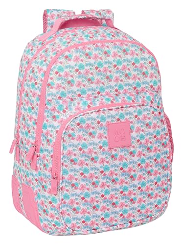 Safta Moos Flores Doppel-Rucksack, anpassbar, recycelbarer Stoff, ideal für Kinder verschiedener Altersgruppen, bequem und vielseitig, Qualität und Widerstandsfähigkeit, 32 x 15 x 42 cm, mehrfarbig, Safta Moos Flores Doppel-Rucksack, anpassbar, recycelbarer Stoff, ideal für Kinder verschiedener Altersgruppen, bequem und vielseitig, Qualität und Widerstandsfähigkeit, 32 x 15 x 42 cm, mehrfarbig, von safta