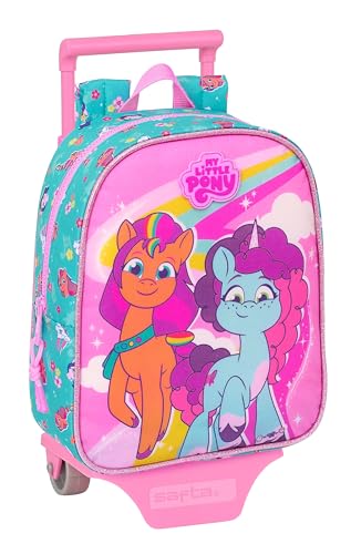 Safta MY LITTLE PONY MAGIC Kindergartenrucksack mit Wagen, ideal für Kinder verschiedener Altersgruppen, bequem und vielseitig, Qualität und Widerstandsfähigkeit, 22 x 10 x 27 cm, Rosa/Türkis, Safta MY LITTLE PONY MAGIC Kindergartenrucksack mit Wagen, ideal für Kinder verschiedener Altersgruppen, bequem und vielseitig, Qualität und Widerstandsfähigkeit, 22 x 10 x 27 cm, Rosa/Türkis, von safta