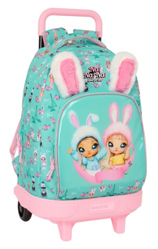 Safta NANANA BUNNY Großer Rucksack mit Rädern, kompakt, abnehmbar, ideal für Kinder verschiedener Altersgruppen, bequem und vielseitig, Qualität und Widerstandsfähigkeit, 33 x 22 x 45 cm, Türkis / Safta NANANA BUNNY Großer Rucksack mit Rädern, kompakt, abnehmbar, ideal für Kinder verschiedener Altersgruppen, bequem und vielseitig, Qualität und Widerstandsfähigkeit, 33 x 22 x 45 cm, Türkis / von safta