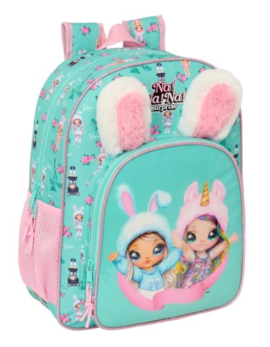 Safta NANANA BUNNY Schulrucksack für Kinder, anpassbar an den Kinderwagen, ideal für Kinder im Schulalter, bequem und vielseitig, Qualität und Widerstandsfähigkeit, 32 x 12 x 38 cm, Türkis/Rosa, M, Safta NANANA BUNNY Schulrucksack für Kinder, anpassbar an den Kinderwagen, ideal für Kinder im Schulalter, bequem und vielseitig, Qualität und Widerstandsfähigkeit, 32 x 12 x 38 cm, Türkis/Rosa, M, von safta