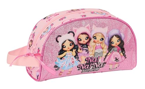 Safta NANANA FABULOUS Große Kulturtasche für Kinder, anpassbar an den Kinderwagen, ideal für Kinder von 5 bis 14 Jahren, bequem und vielseitig, Qualität und Widerstandsfähigkeit, 26 x 16 x 9 cm, Rosa, von safta