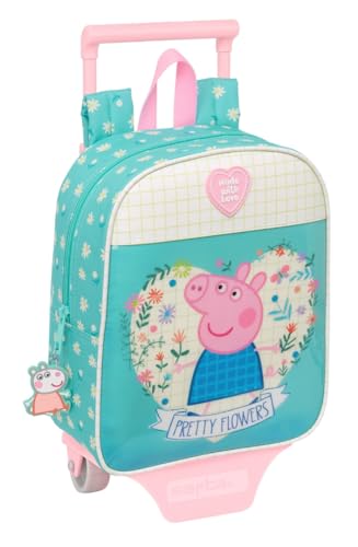 safta PEPPA PIG PRETTY FLOWERS Kindergartenrucksack mit Trolley, ideal für Kinder verschiedener Altersgruppen, bequem und vielseitig, Qualität und Widerstandsfähigkeit, 22 x 10 x 27 cm, Minzgrün / safta PEPPA PIG PRETTY FLOWERS Kindergartenrucksack mit Trolley, ideal für Kinder verschiedener Altersgruppen, bequem und vielseitig, Qualität und Widerstandsfähigkeit, 22 x 10 x 27 cm, Minzgrün / von safta