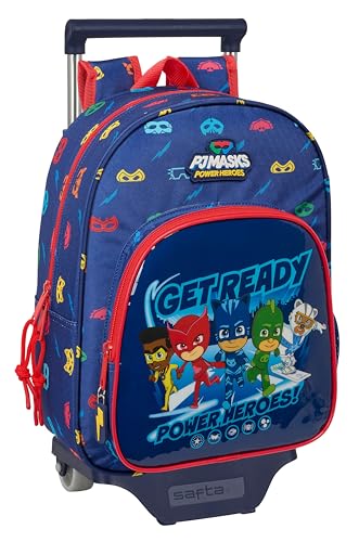 Safta PJMASKS READY Kinderrucksack mit Trolley 705, ideal für Kinder verschiedener Altersgruppen, bequem und vielseitig, Qualität und Widerstandsfähigkeit, 26 x 11 x 34 cm, Marineblau, marineblau, Safta PJMASKS READY Kinderrucksack mit Trolley 705, ideal für Kinder verschiedener Altersgruppen, bequem und vielseitig, Qualität und Widerstandsfähigkeit, 26 x 11 x 34 cm, Marineblau, marineblau, von safta