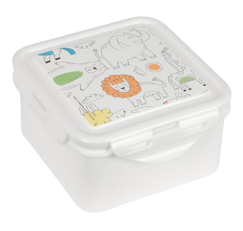 Safta Preescolar Zoo Lunchbox, Lunchbox, Lebensmitteltasche, Qualität und maximale Widerstandsfähigkeit, für Freizeit, 13 x 13 x 7,5 cm, beige, M, Casual Safta Preescolar Zoo Lunchbox, Lunchbox, Lebensmitteltasche, Qualität und maximale Widerstandsfähigkeit, für Freizeit, 13 x 13 x 7,5 cm, beige, M, Casual von safta