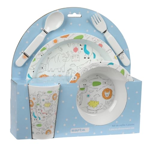 Safta Preescolar Zoo Set mit Tellern und Besteck, Teller, Besteck, Baby, Einweihung, Mahlzeiten, bequem und vielseitig, 26 x 9 x 26 cm, beige, M, Casual Safta Preescolar Zoo Set mit Tellern und Besteck, Teller, Besteck, Baby, Einweihung, Mahlzeiten, bequem und vielseitig, 26 x 9 x 26 cm, beige, M, Casual von safta