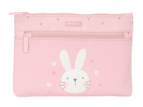 Safta Preschool Bunny Federmäppchen für die Schule, groß, mit doppeltem Reißverschluss, Federmäppchen für Kinder, bequem und vielseitig, leicht zu reinigen, 23 x 3 x 16 cm, Rosa, Rosa, Estándar, Safta Preschool Bunny Federmäppchen für die Schule, groß, mit doppeltem Reißverschluss, Federmäppchen für Kinder, bequem und vielseitig, leicht zu reinigen, 23 x 3 x 16 cm, Rosa, Rosa, Estándar, von safta