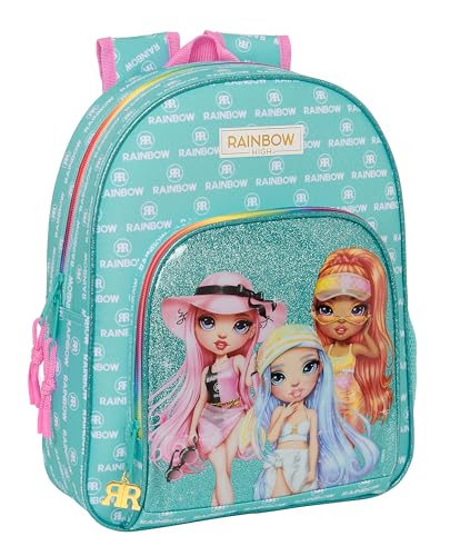 Safta M609 Monster High Kinderrucksack, ideal für Kinder verschiedener Altersgruppen, bequem und vielseitig, Qualität und Widerstandsfähigkeit, 28 x 10 x 34 cm, Unisex Kinder (1 Stück), Blau/Türkis, von safta