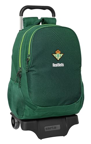 Safta Real BETIS BALOMPIÉ Großer Rucksack mit Trolley, ideal für Kinder verschiedener Altersgruppen, bequem und vielseitig, Qualität und Widerstandsfähigkeit, 30 x 14 x 43 cm, Grün, grün, Estándar, von safta