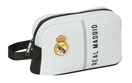 Safta Real Madrid 1. Mannschaft 24/25 – Thermo-Frühstückstasche, Thermosflasche, Tasche für Mahlzeiten, Erholung, 21,5 x 6,5 x 12 cm, Weiß/Grau, Weiß/Grau, Estándar, Lässig von safta