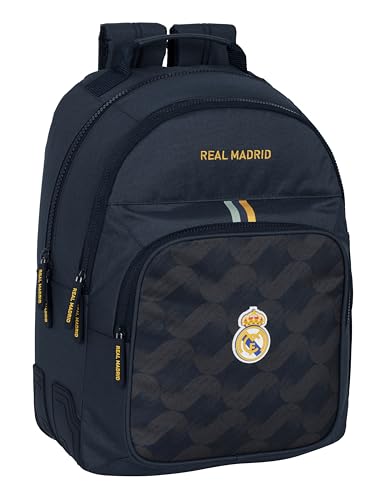 Safta Real Madrid 2. Team 23/24 Schulrucksack für Kinder, ideal für Kinder verschiedener Altersgruppen, bequem und vielseitig, Qualität und Widerstandsfähigkeit, 32 x 15 x 42 cm, Marineblau, von safta