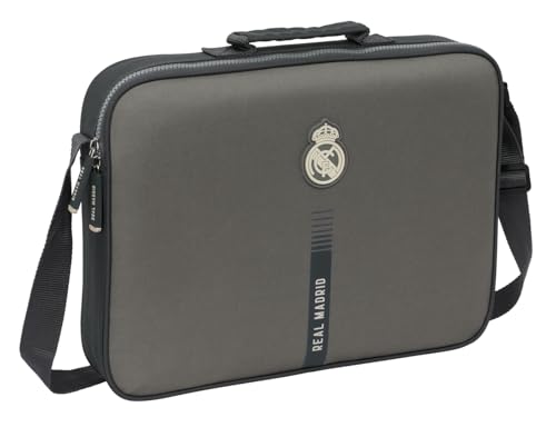 Safta M385 612524385, Real Madrid 3. Mannschaft 24/25, Aktentasche, Umhängetasche, bequem und vielseitig, Qualität und Widerstandsfähigkeit, 38 x 6 x 28 cm, Uni, Kinder, Grau, M, grau, Medium Safta M385 612524385, Real Madrid 3. Mannschaft 24/25, Aktentasche, Umhängetasche, bequem und vielseitig, Qualität und Widerstandsfähigkeit, 38 x 6 x 28 cm, Uni, Kinder, Grau, M, grau, Medium von safta