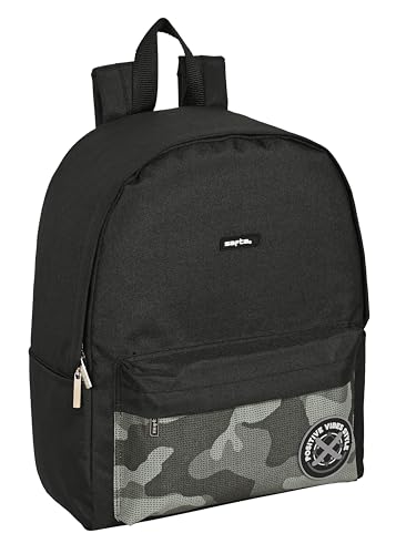 Safta Rucksack für Laptops von 35,8 cm (14,1 Zoll), ideal für Jugendliche verschiedener Altersgruppen, bequem und vielseitig, Qualität und Widerstandsfähigkeit, 31 x 16 x 40 cm, Schwarz, Schwarz, von safta