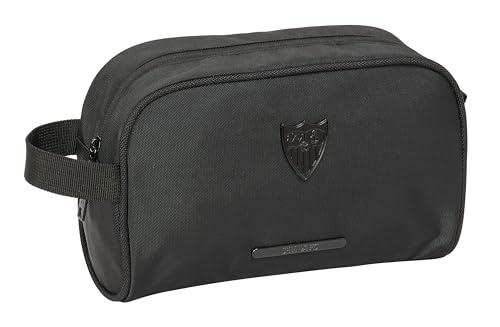 Safta Sevilla FC Business Kulturtasche für Kinder mit Griff, Kulturbeutel für Kinder, einfache Reinigung, bequem und vielseitig, Qualität und Widerstandsfähigkeit, 24 x 10 x 15 cm, Schwarz, Schwarz, Safta Sevilla FC Business Kulturtasche für Kinder mit Griff, Kulturbeutel für Kinder, einfache Reinigung, bequem und vielseitig, Qualität und Widerstandsfähigkeit, 24 x 10 x 15 cm, Schwarz, Schwarz, von safta