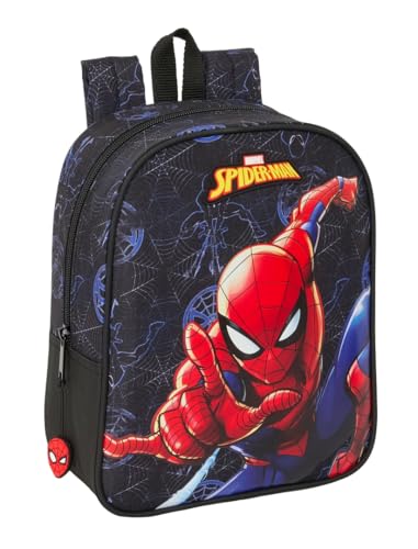 Safta Spiderman Attack Kinderrucksack, Kinderrucksack, Schulrucksack, anpassbar an den Kinderwagen, bequem und vielseitig, Qualität und Widerstandsfähigkeit, 22 x 10 x 27 cm, Schwarz, M, Casual Safta Spiderman Attack Kinderrucksack, Kinderrucksack, Schulrucksack, anpassbar an den Kinderwagen, bequem und vielseitig, Qualität und Widerstandsfähigkeit, 22 x 10 x 27 cm, Schwarz, M, Casual von safta