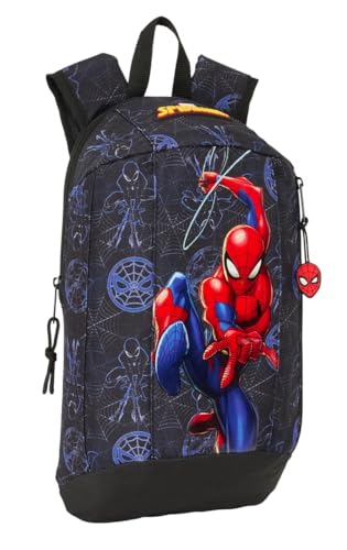 Safta Spiderman Attack Mini-Rucksack für den täglichen Gebrauch, ideal für Kinder verschiedener Altersgruppen, bequem und vielseitig, Qualität und Widerstandsfähigkeit, 22 x 10 x 39 cm, Schwarz, M, Safta Spiderman Attack Mini-Rucksack für den täglichen Gebrauch, ideal für Kinder verschiedener Altersgruppen, bequem und vielseitig, Qualität und Widerstandsfähigkeit, 22 x 10 x 39 cm, Schwarz, M, von safta