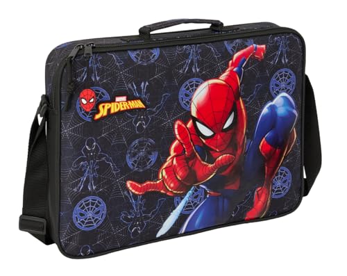 Safta Spiderman Attack - Schultasche, Aktentasche, Umhängetasche, bequem und vielseitig, Qualität und Widerstandsfähigkeit, 38 x 6 x 28 cm, Schwarz, M, Casual Safta Spiderman Attack - Schultasche, Aktentasche, Umhängetasche, bequem und vielseitig, Qualität und Widerstandsfähigkeit, 38 x 6 x 28 cm, Schwarz, M, Casual von safta