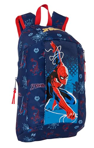 Safta Spiderman Neon Mini-Rucksack für den täglichen Gebrauch, ideal für Kinder verschiedener Altersgruppen, bequem und vielseitig, Qualität und Widerstandsfähigkeit, 22 x 10 x 39 cm, Marineblau, Safta Spiderman Neon Mini-Rucksack für den täglichen Gebrauch, ideal für Kinder verschiedener Altersgruppen, bequem und vielseitig, Qualität und Widerstandsfähigkeit, 22 x 10 x 39 cm, Marineblau, von safta